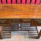 Ancien bureau en bois d'orme, époque Qing du XIXème siècle, ouvrant en façade par 4 tiroirs