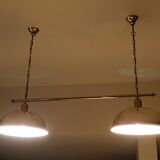 Large double vintage brass pendant light from the 60s