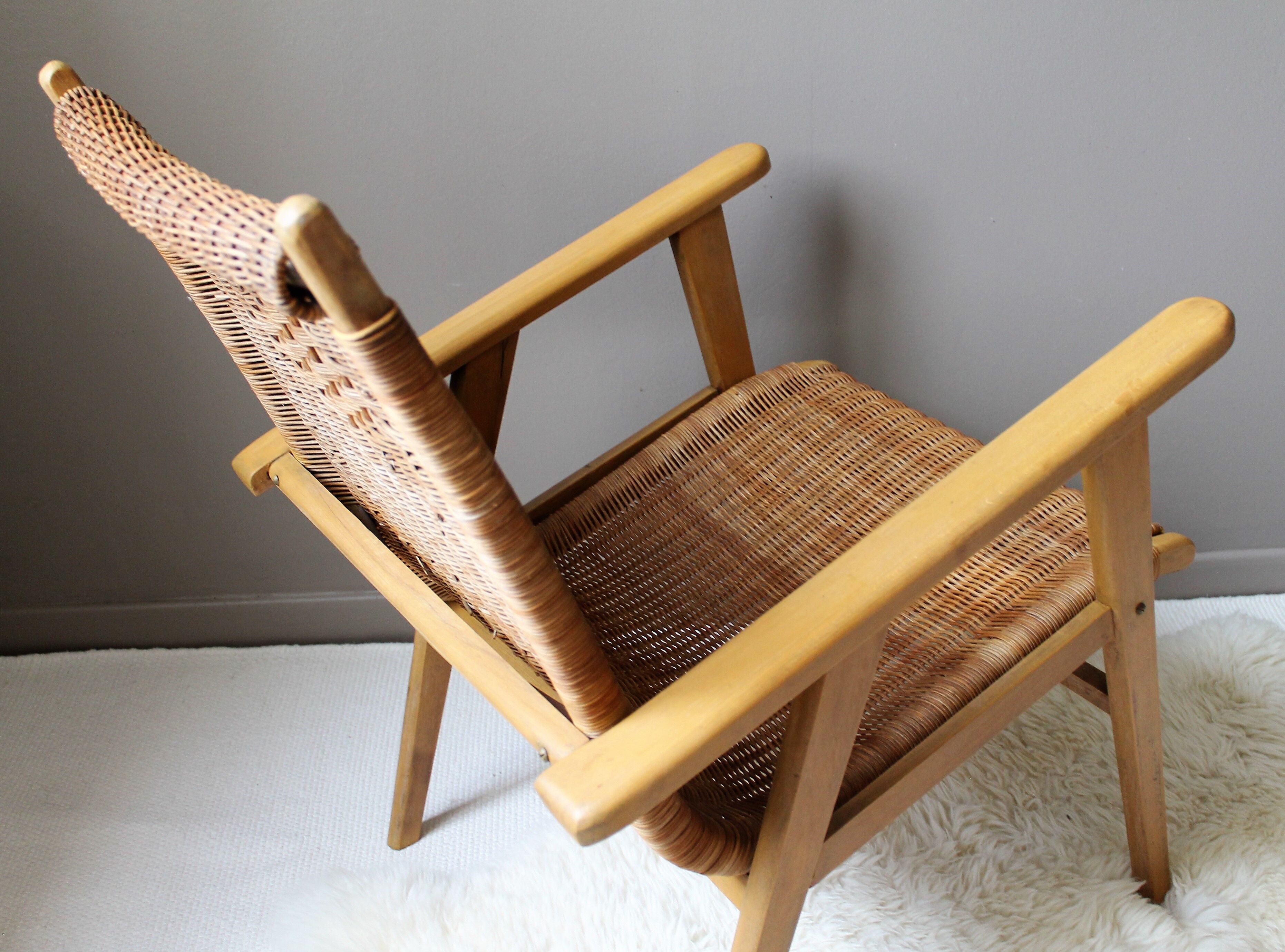 Se of Vintage rattan armchair