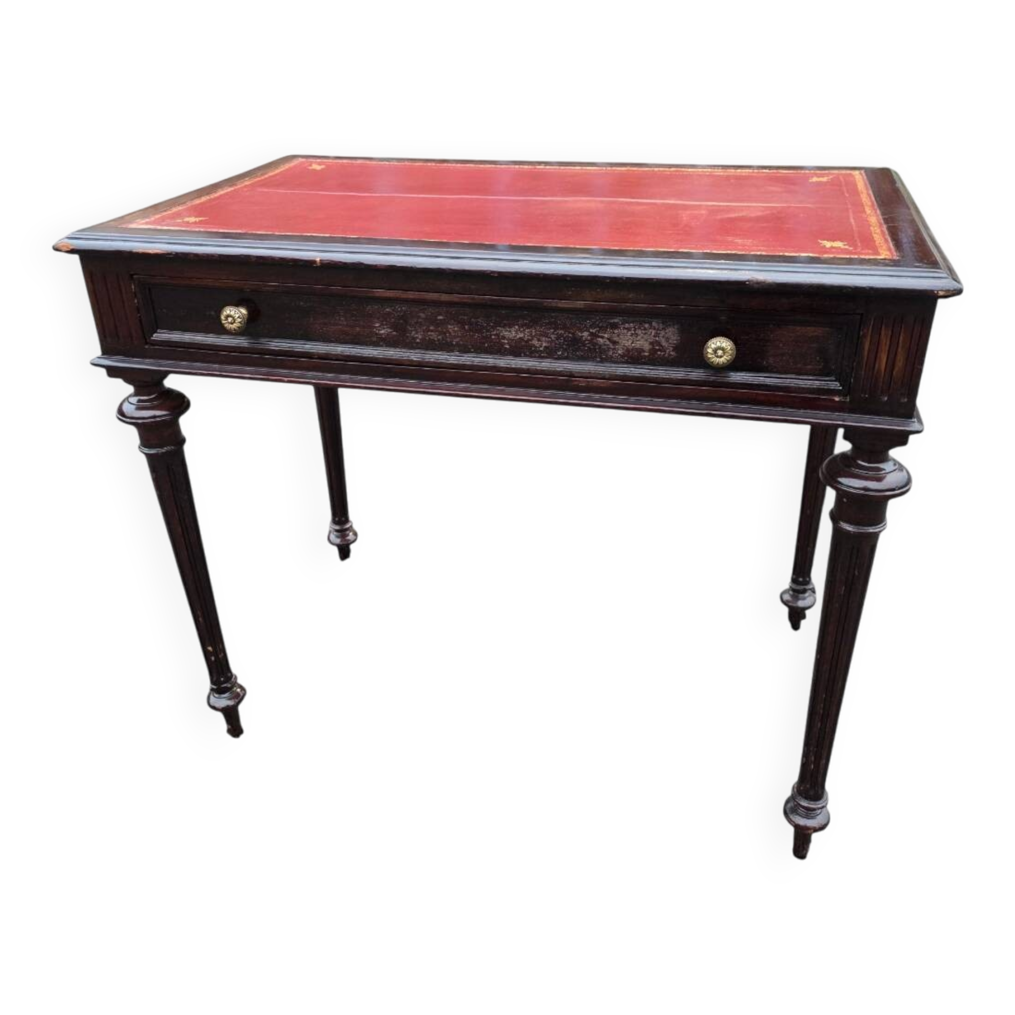 Bureau plat en acajou du XXe