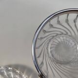 Ice bucket and its plate in Baccarat crystal, bamboo model.