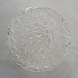 Vintage round chiseled glass ceiling light / wall lamp 1950s 1960s 1970s