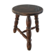 Tabouret en bois tourné tripode vintage