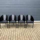 4x Original labeled Black Costes dining chairs by Philippe Starck