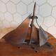Sculpture Sailboat art deco in wood and metal