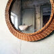 Braided Wicker round mirror 39cm