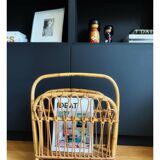 Rattan magazine rack