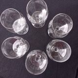 6 engraved crystal wine glasses