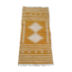 Pure wool handmade mustard and white Kilim rug 80x160cm