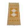 Pure wool handmade mustard and white Kilim rug 80x160cm