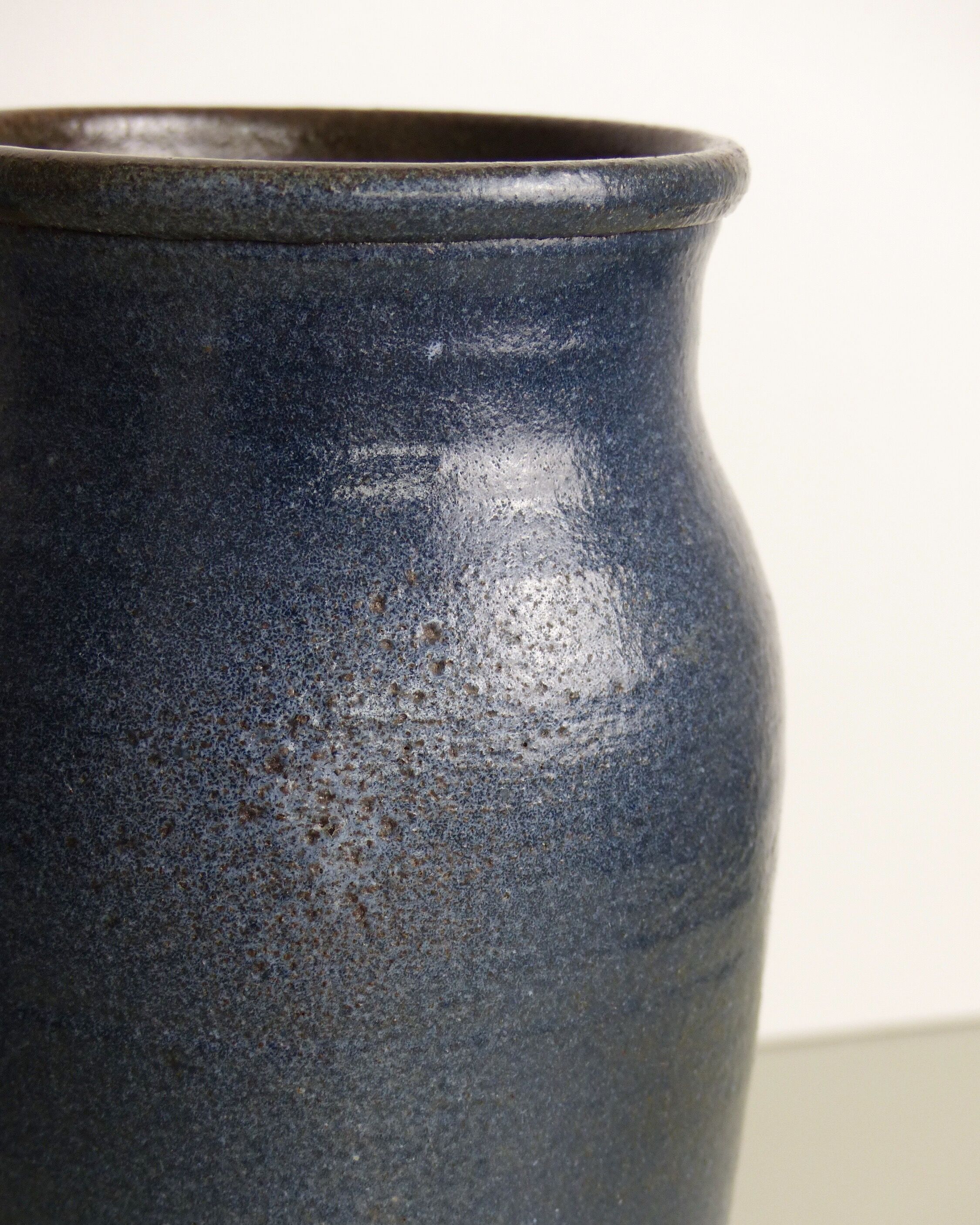 Blue ceramic vase signed
