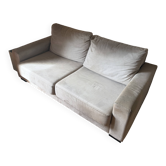 Canapé 2 places beige clair – tissu – largeur 180 cm