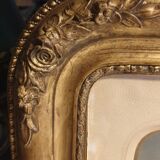 Pastel cadre doré feuille d'or XIXème