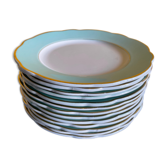 Set of green plates of water