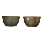 Set of 2 pyrite stoneware bowls
