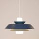 Glass Vos Belysning Danish design pendant hanging lamp with blue shades