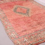 Peach Vintage Moroccan Rug 166 x 277 cm - Berber Wool Rug - Handmade Rug
