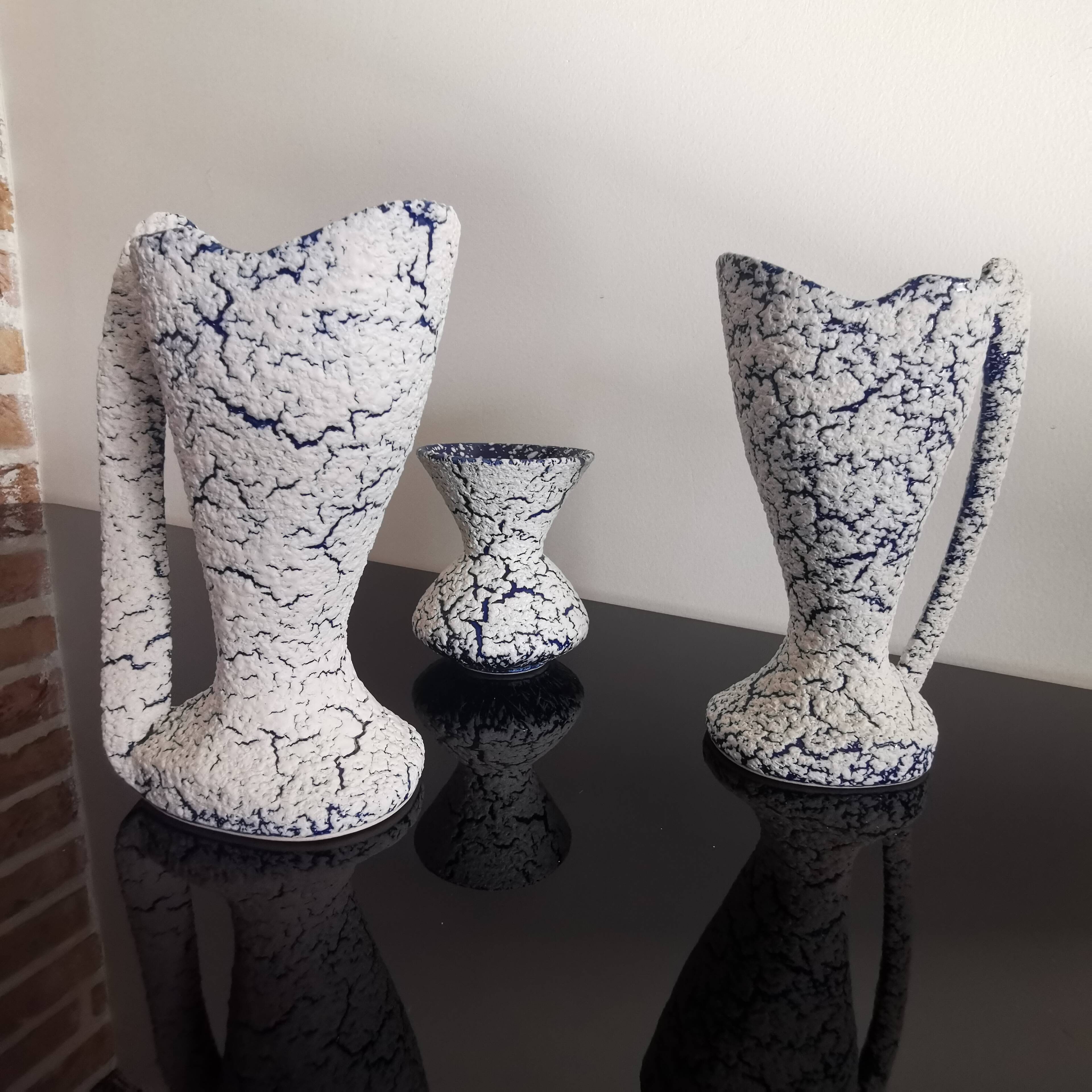 3 ceramic vases “Grès des neiges” France