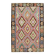 7x10 Multicolor Vintage Kilim Rug, Pattern Kilim Rug, 207x311 cm