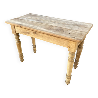 19th century bistro table in rustic stripped walnut