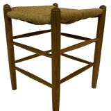 Vintage Danish papercord stool rope beech mid century '60s design