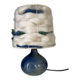 Lampe en céramique et abat-jour en laine, années 60-70