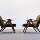 Mid-Century Accent Chair Model B-310 Var in Forest Green Velvet