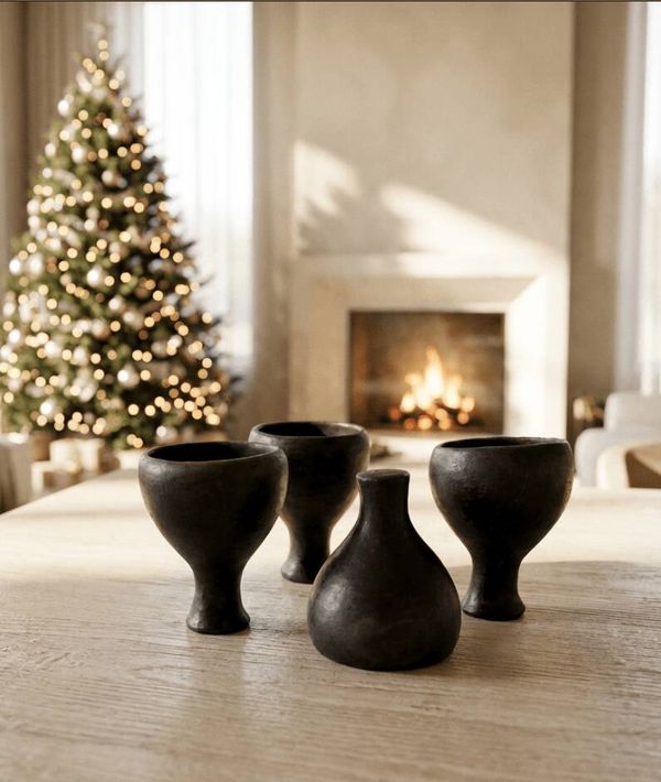 Duo coupe à pied en terre cuite artisanale — Kânâh