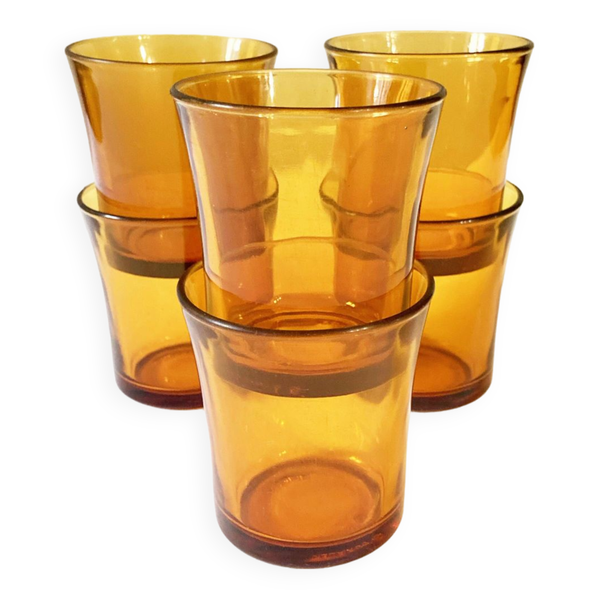 Duralex amber glass lenses, 1970s