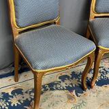 Pair of Louis XV style chairs with gilt frames.