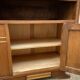 small Art Deco Parisian mid-century vintage 1950 oak sideboard with backsplash