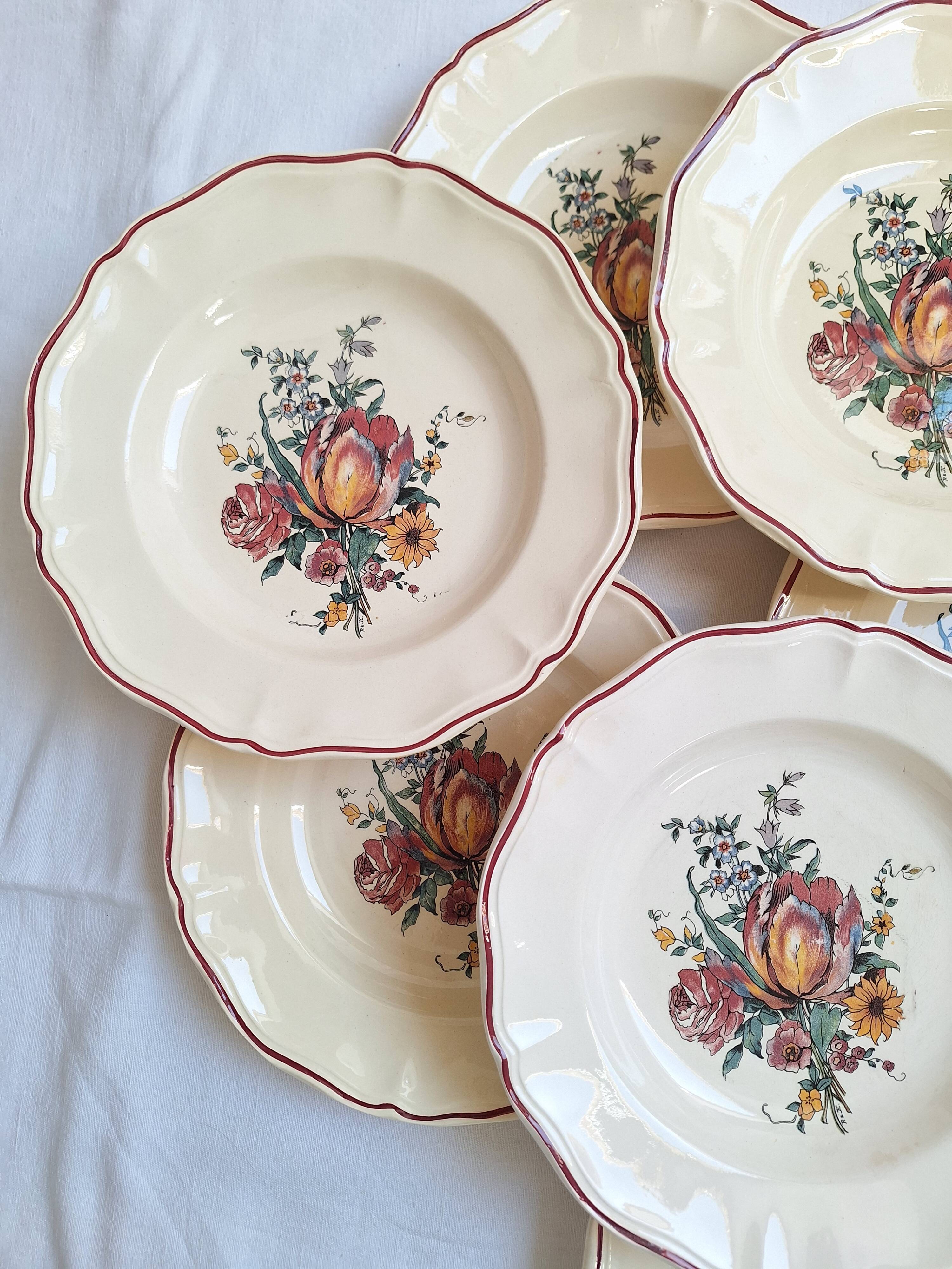 Deep plates Digoin Sarreguemines Model Loraine