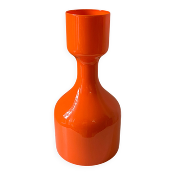 Vase verre orange 1970