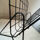 Black metal vinyl magazine rack design