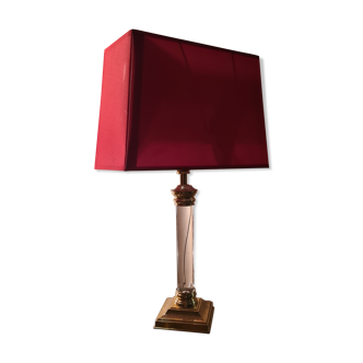 Lampe pied acrilique  1950 a 70  trace sur pied  chrome  or piqué   tres bien dans son jus d epoque