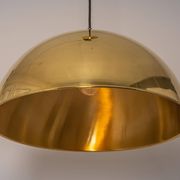 Large suspended brass chandelier by Florian Schulz, Germany.