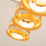 Vintage hanging lamp with three cut glass lampshades, Kamenický Šenov, 1970´s