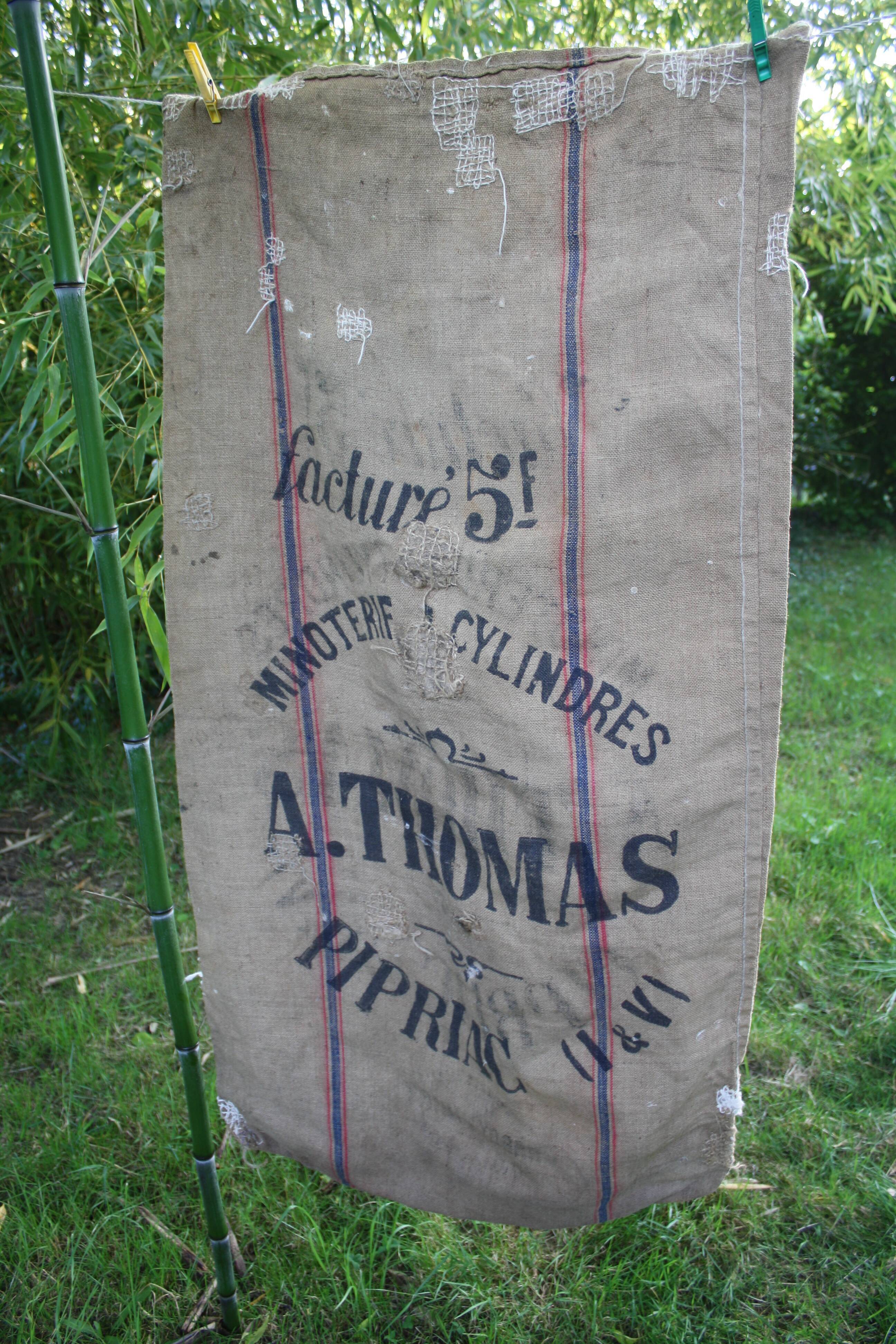 Burlap sack flour from Minoterie Thomas Bretagne France