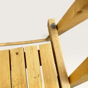 Blonde wooden folding chair in the style of Aldo Jacober.