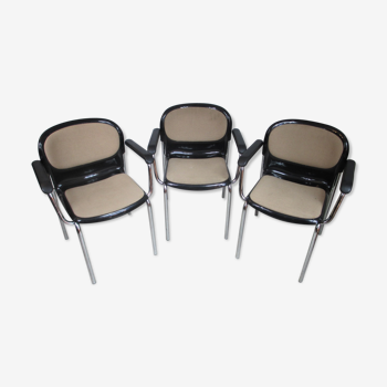 Set of Three Chairs by G. Lange, Germany, 1980s