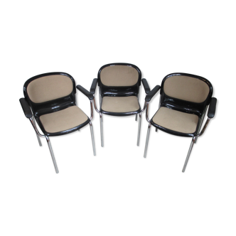 Ensemble de trois chaises par G. Lange Allemagne années 1980