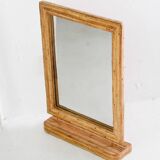 Rectangular Rattan Vanity Mirror Vintage Style
