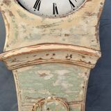 Antique mora clock long case, mint colour wood case 1800s