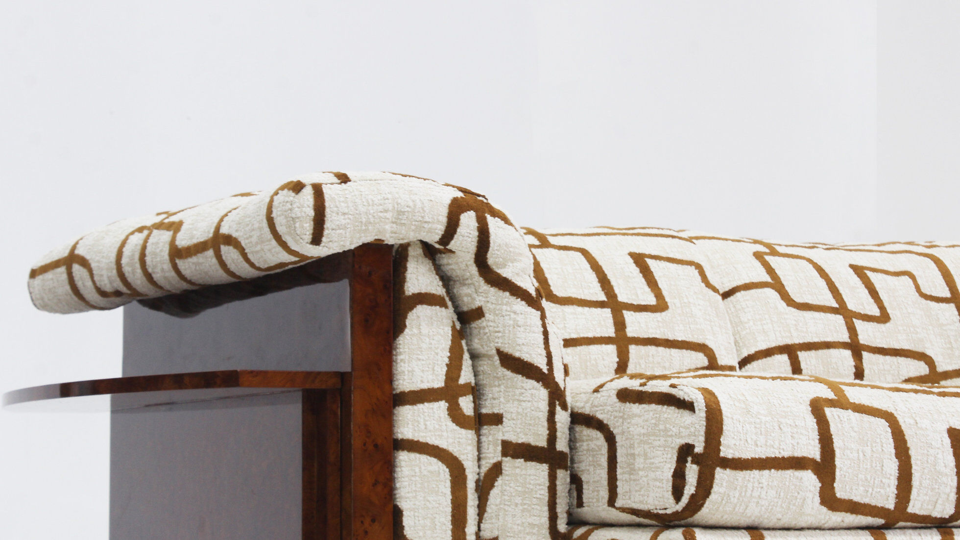 Vintage Art Deco sofa burl wood