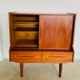 Vintage Danish mid-century teak bar cabinet 1960