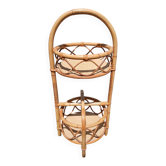 Vintage rattan bottle holder/server