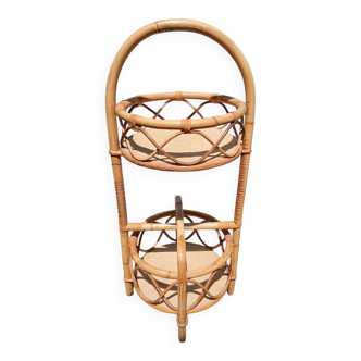 Vintage rattan bottle holder/server