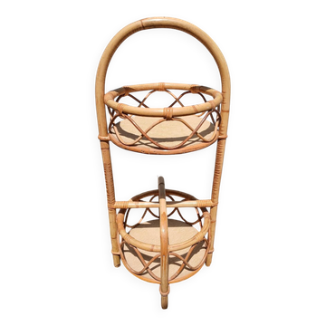 Vintage rattan bottle holder/server
