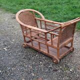 Old rattan stroller and canning