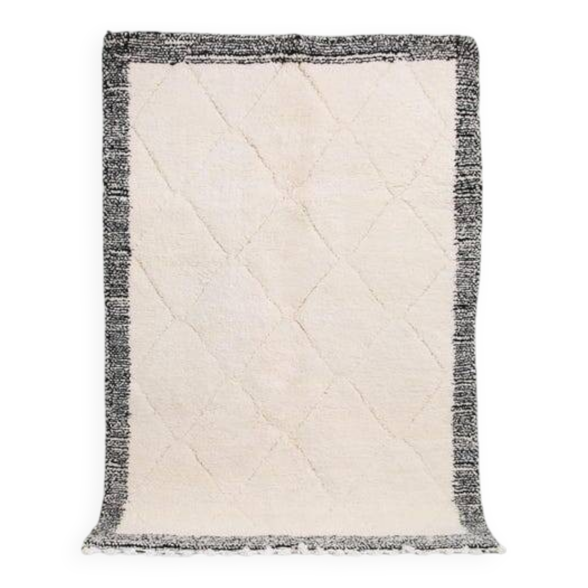 Moroccan rug: berber rug, black and white moroccan, beni ourain, 150/250